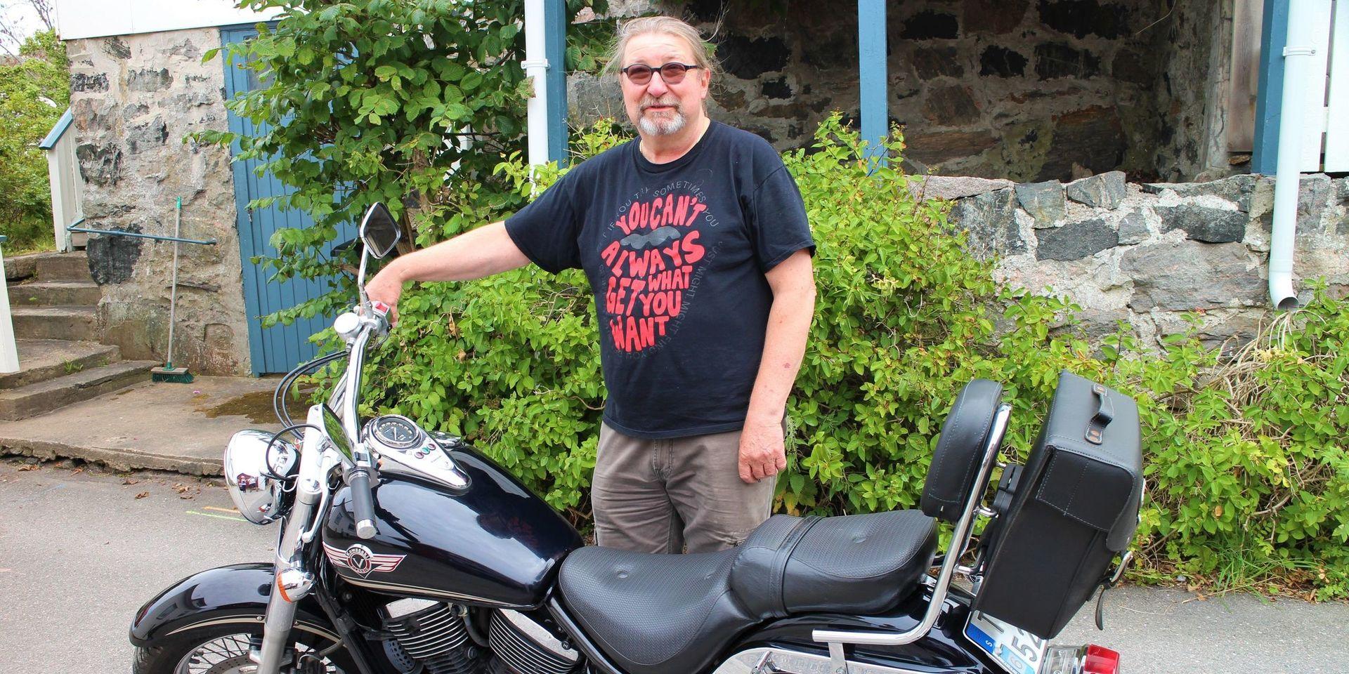 Göran tar helst motorcykeln när han pendlar mellan bostaden i Skärhamn och jobbet i Göteborg.