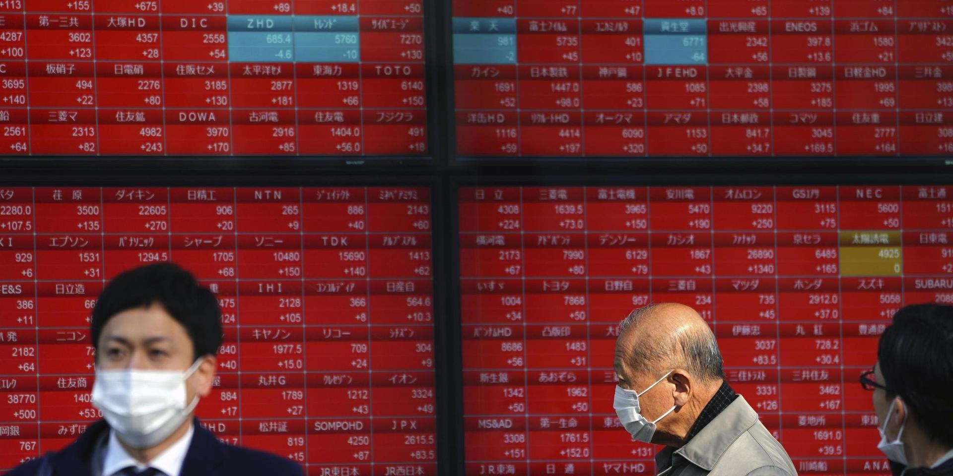 Asiens börser sjönk på veckans sista handelsdag. Arkivbild.