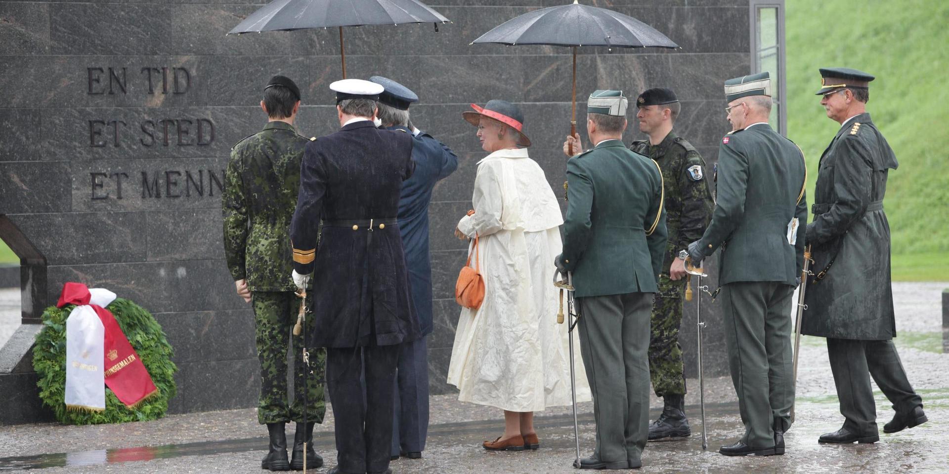 Danmarks drottning Margrethe vid invigningen av ett minnesmonument till de danska soldater som dött i Afghanistan, 2011. Arkivbild.
