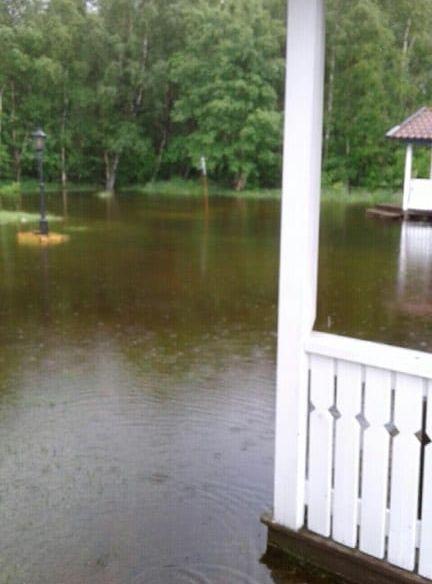 Översvämningar rapporterades på flera håll. Bild: Räddningstjänsten Lysekil.
