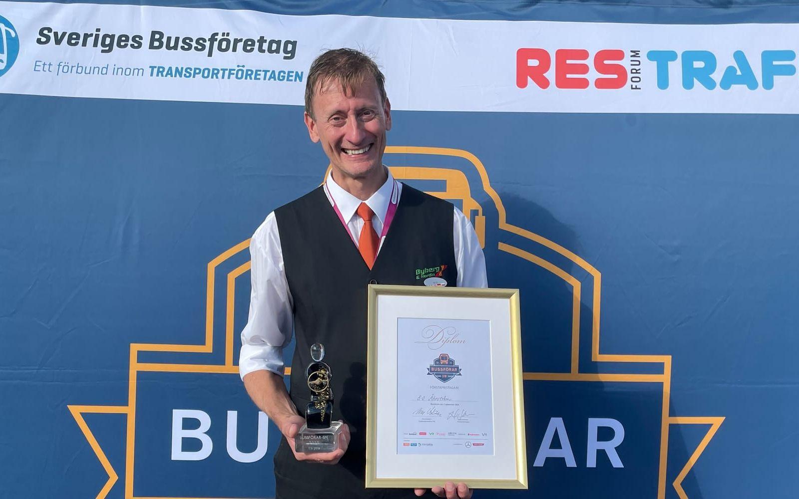 B-O Åhrström från Örnsköldsvik vann årets bussförar-SM. Pressbild