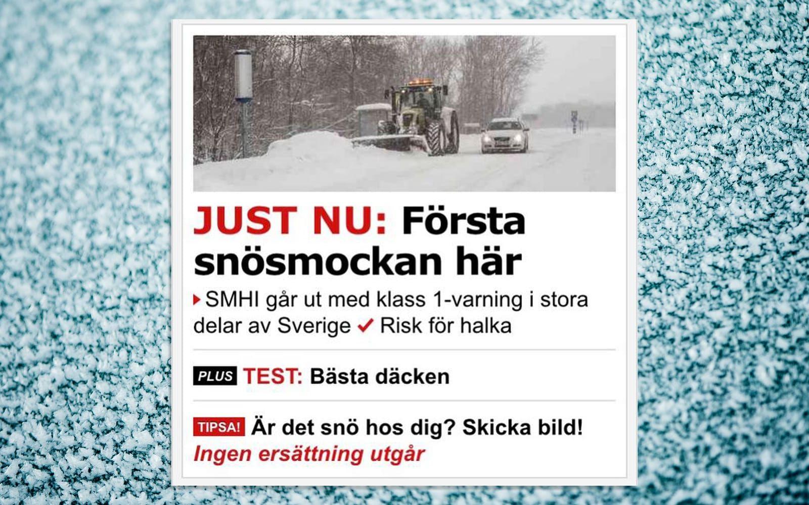 Den första gör alltid mest ont. Foto: TT/Faksimil Aftonbladet.se