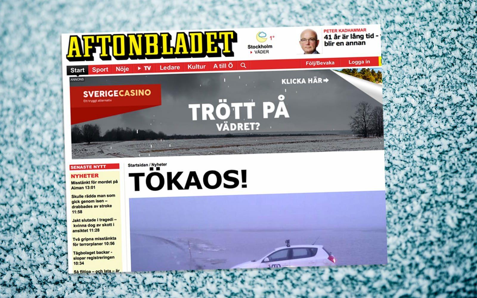Kort och gott! Foto: TT/Faksimil Aftonbladet.se