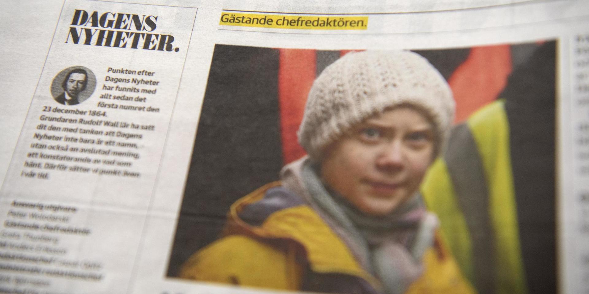 Klimataktivisten Greta Thunberg var gästredaktör för Dagens Nyheter i helgen.