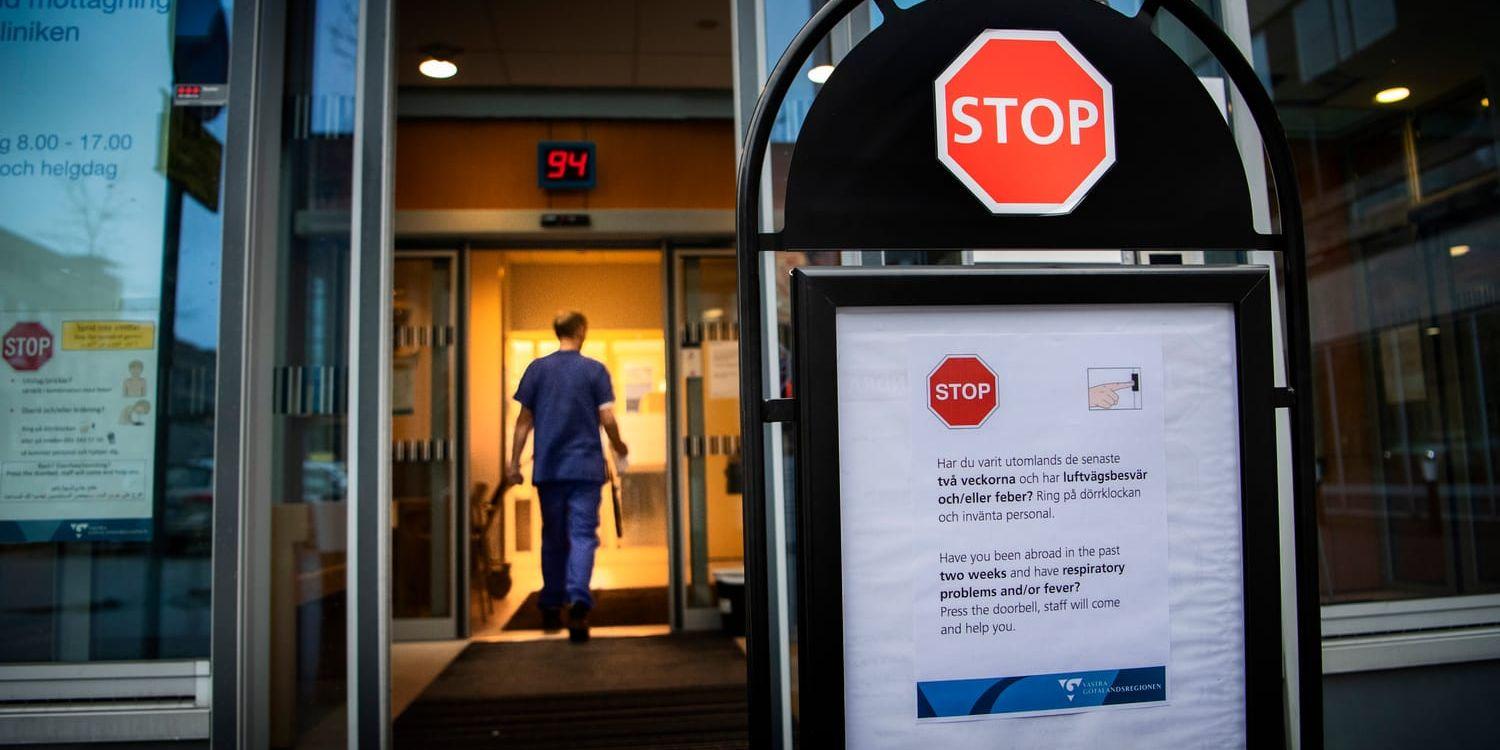 Personer i Göteborgsområdet som smittas av coronaviruset tas om han på infektionsmottagningen på Östra Sjukhuset.