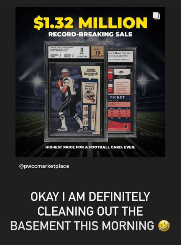 Brady kommenterade rekordförsäljningen via Instagram.