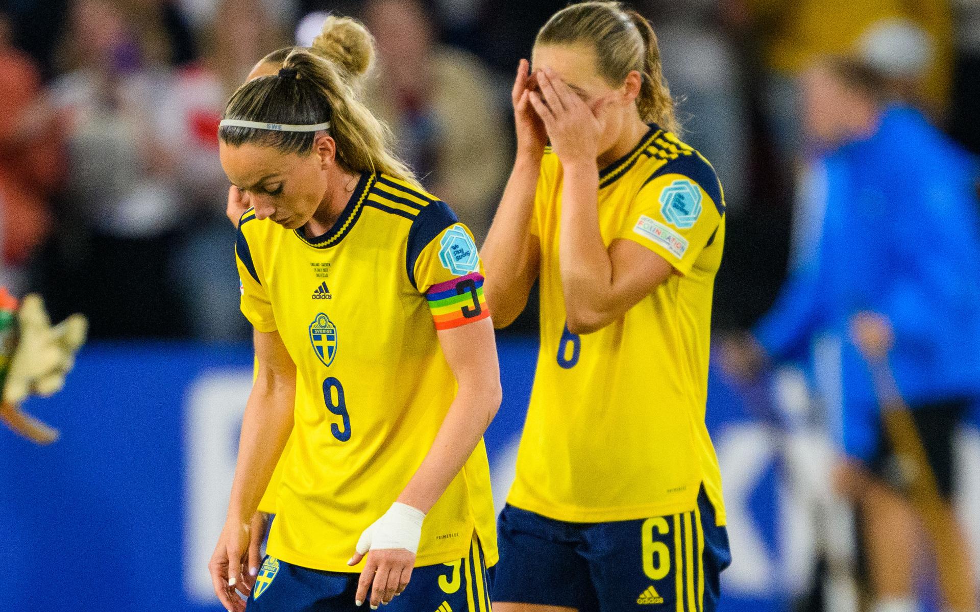 Det var stor besvikelse i det svenska laget efter förlusten. 