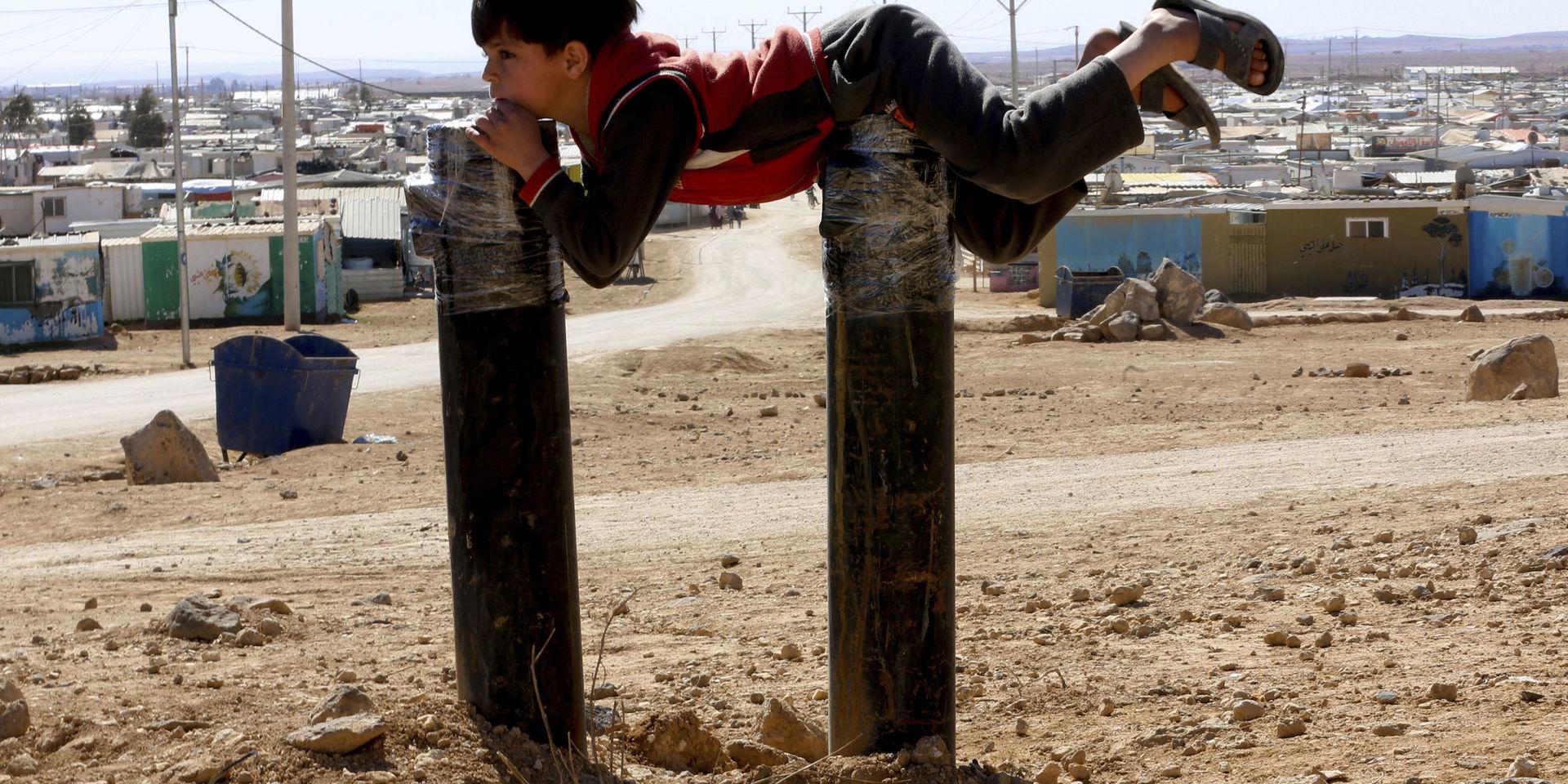 En pojke i det syriska flyktinglägret Zaatari i Jordanien. Arkivbild.