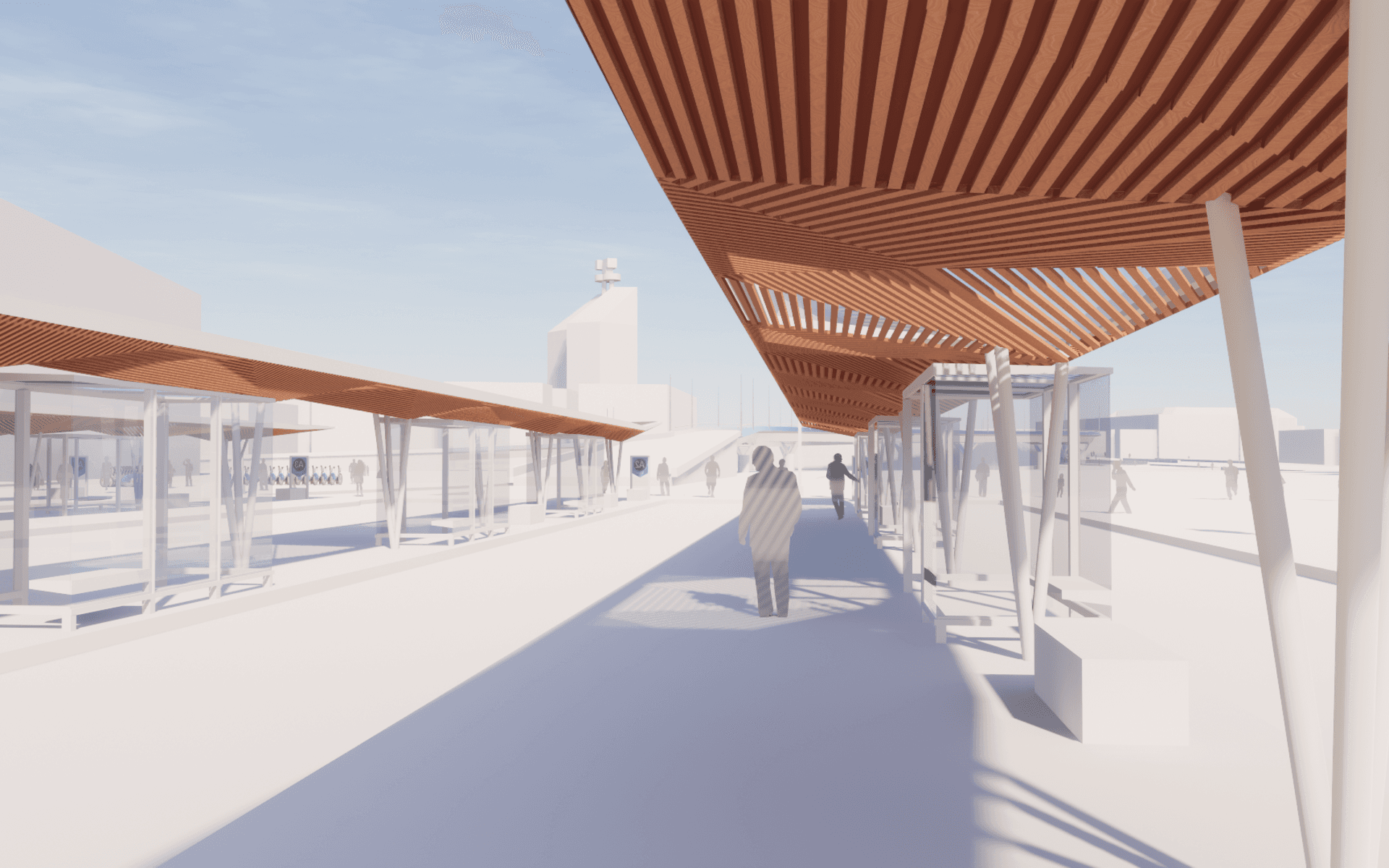 Så här ska hållplats Nordstan se ut efter 2021. En liknande hållplats ska byggas vid Kanaltorget. 