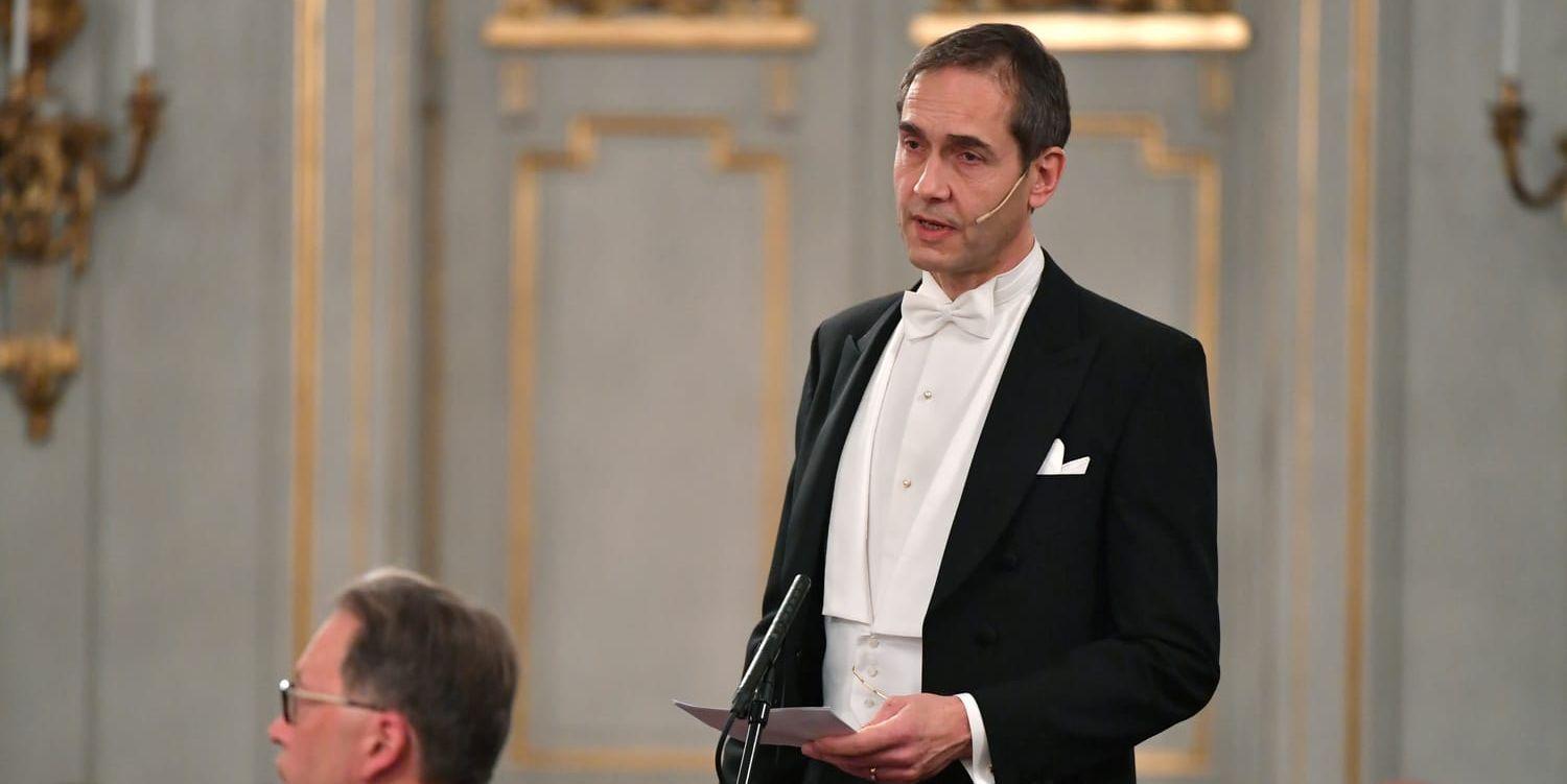 20 december i fjol höll Mats Malm sitt inträdestal vid Svenska Akademiens årliga högtidssammankomst i Börshuset.