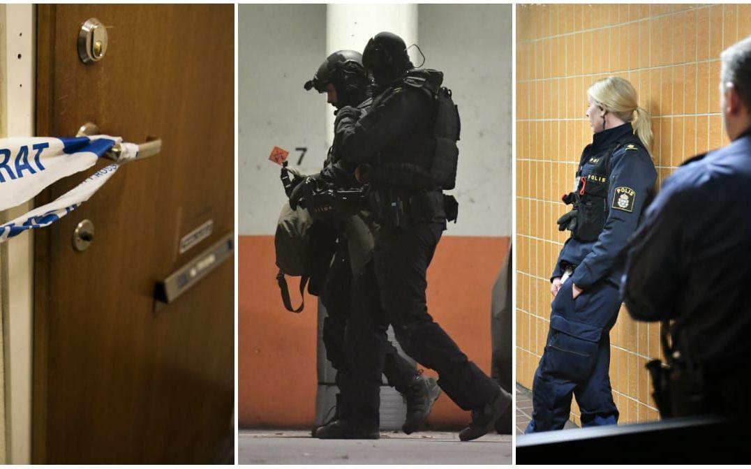 Det var vid 20-tiden på onsdagskvällen som polisens insatsstyrka slog till vid Masthugget i Göteborg. Bild: Robin Aron

