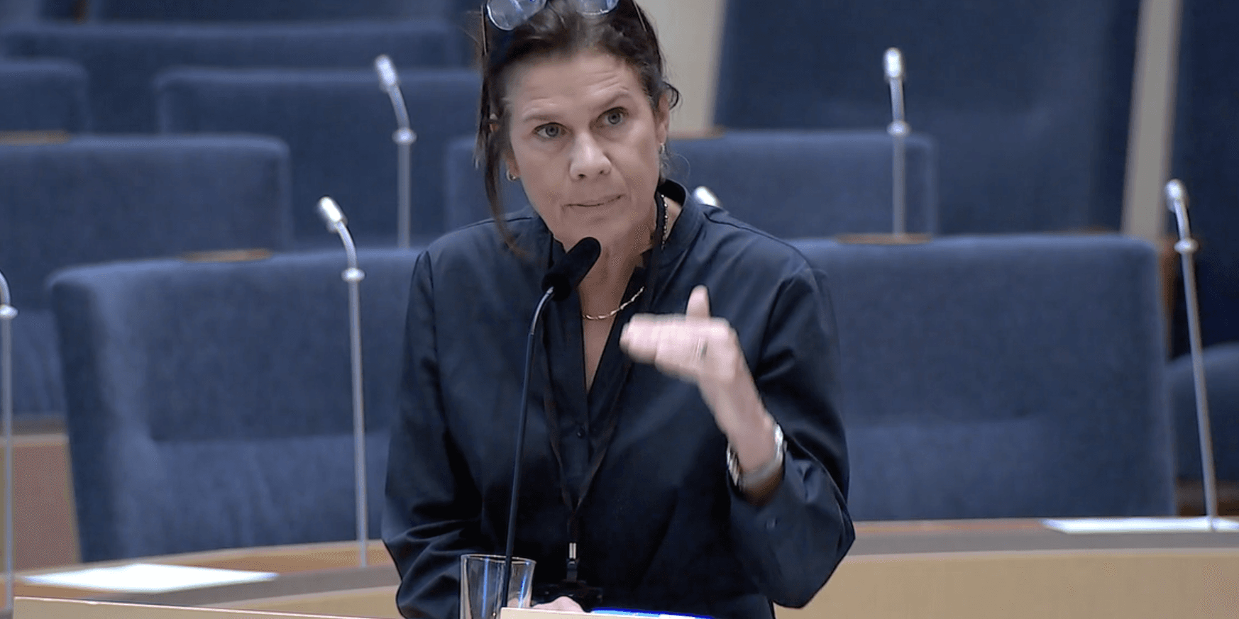Elsa Widding (SD), vid riksdagens allmänpolitiska debatt om klimat- miljö- och energipolitik 19 oktober.